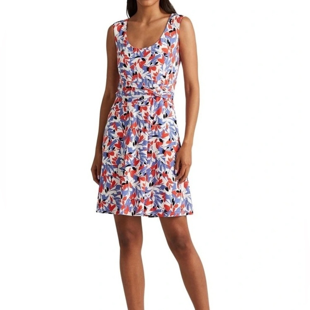 Lauren Ralph Lauren Red and Blue Floral Dress size 4